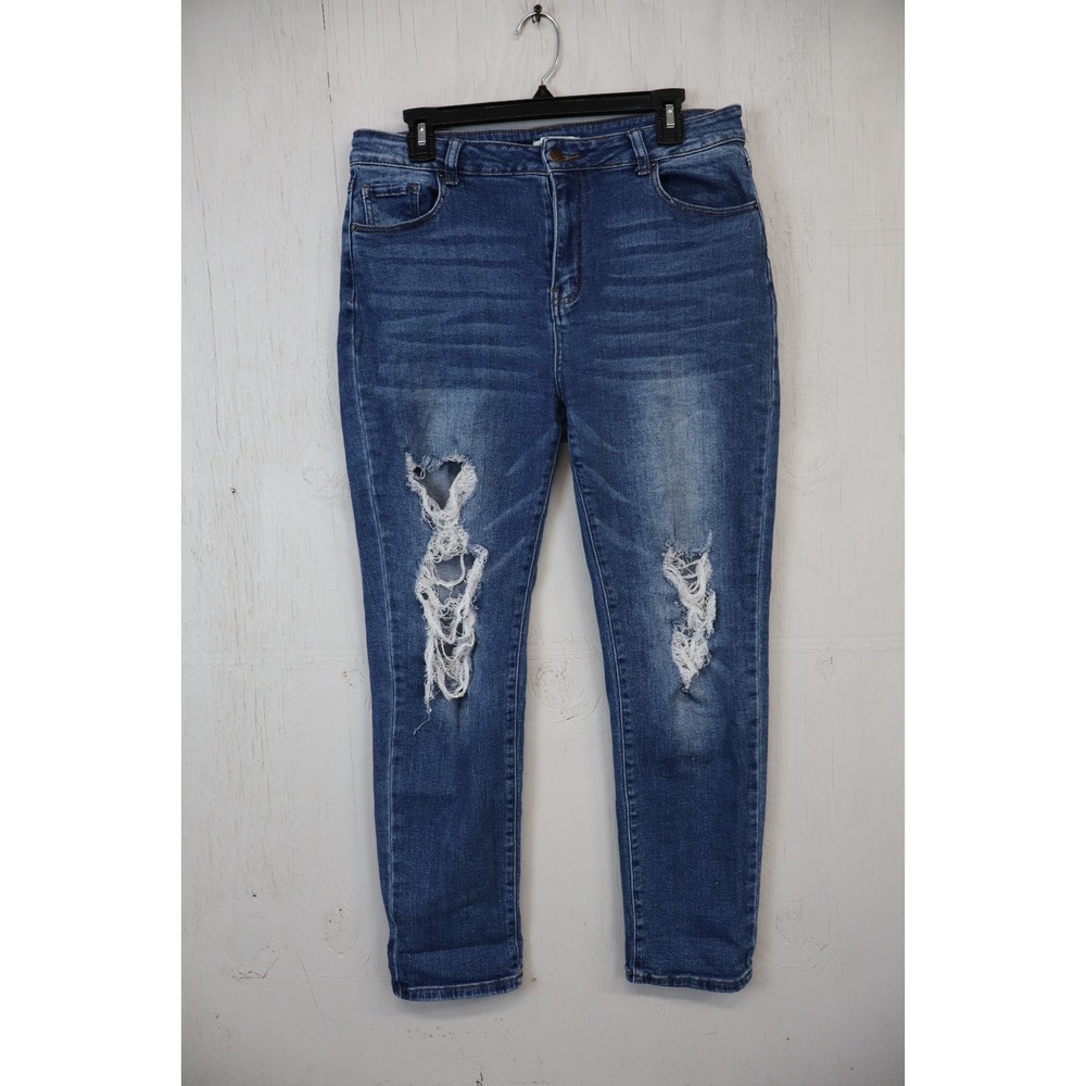 Hammer‎ Jeans Womens Blue Denim Stretch Flare Jeans Size 13 MJ402 High Rise